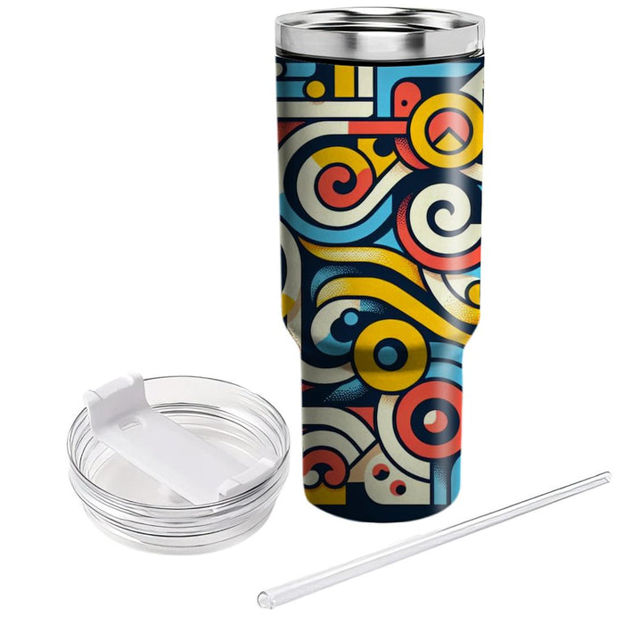 Abstract Fusion  Tumblers With Lids