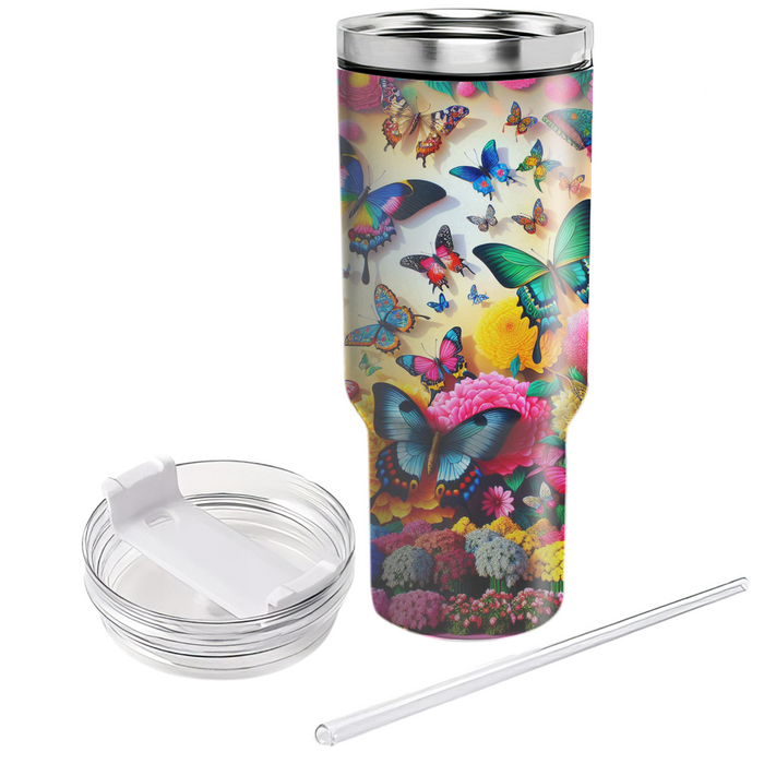 Radiant Butterfly Paradise  Tumblers With Lids