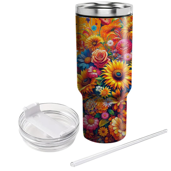 Vibrant Flower Carnival  Tumbler Cups