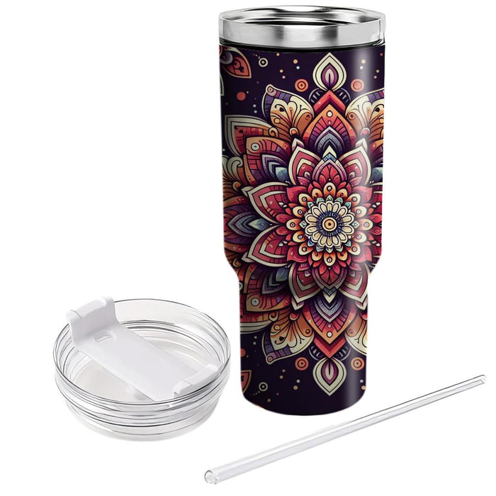 Vibrant Floral Mandalas  Tumblers With Lids