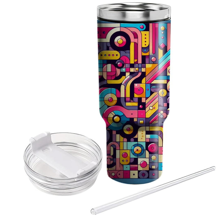 Funky Retro Mosaic  Travel Tumblers