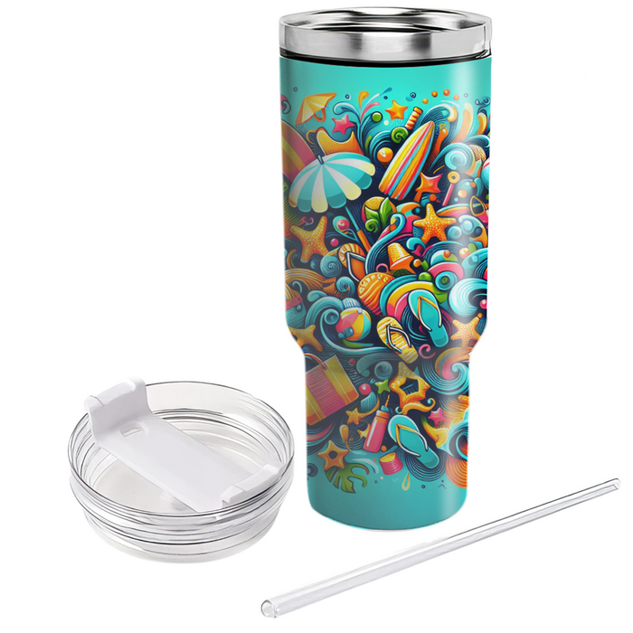 Summer Beach Bliss  Tumblers With Lids