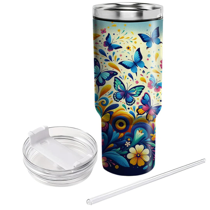 Whimsical Garden Butterfly  Decorative Tumblers