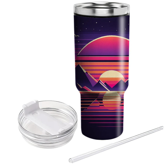 Synthwave Sunset Serenity  Tumbler Cups