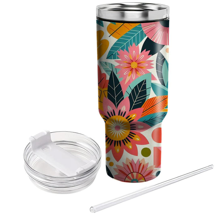 Bright Floral 80s  Unique Tumblers