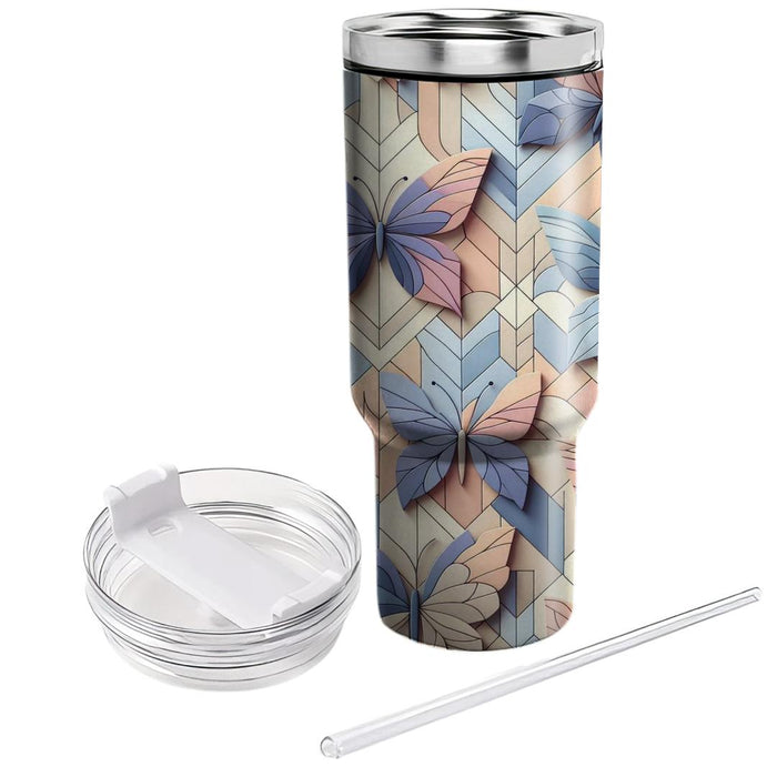 Geometric Butterfly Overlay  Unique Tumblers