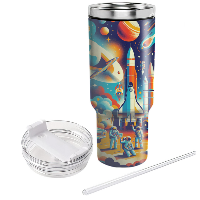 Retro Space Odyssey Tumblers With Lids