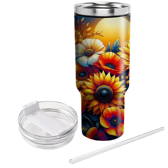 Sunset Floral Fantasy  Unique Tumblers