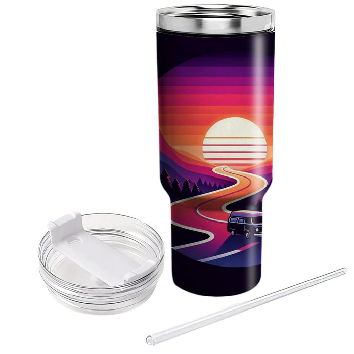 Sunset Roadtrip Vibes  Tumblers With Lids