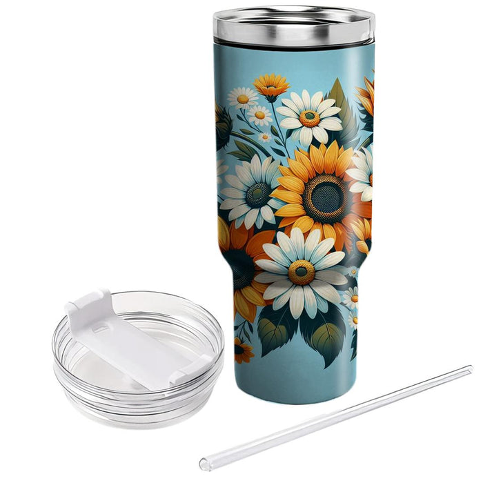 Sunshine Burst Floral  Travel Tumblers