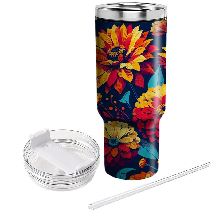 Bold Flower Burst  Tumbler Cups