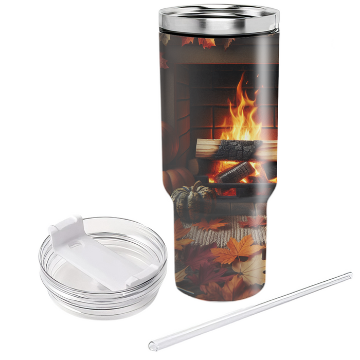 Autumn Cozy Hearth  Personalized Tumblers