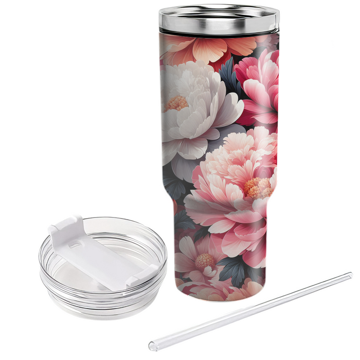 Bold Peony Explosion  Tumblers With Lids