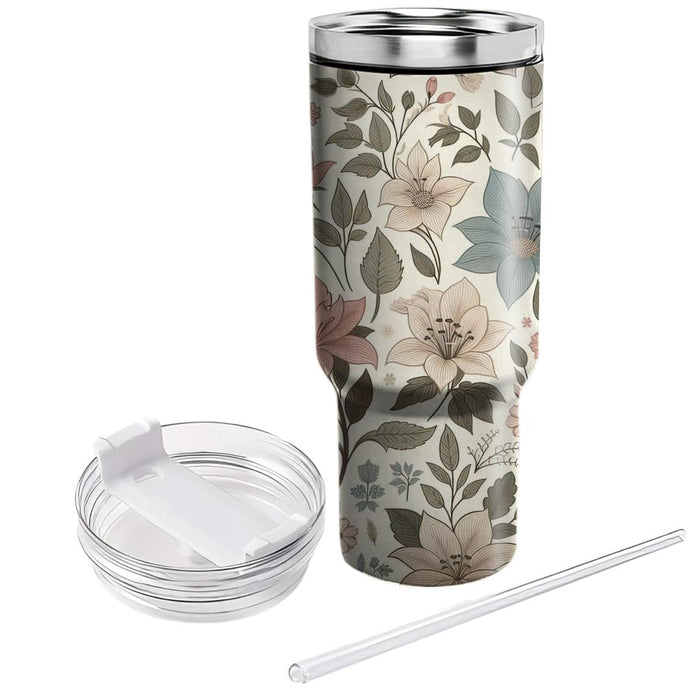 Vintage Botanical Print  Personalized Tumblers