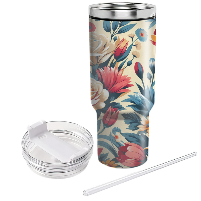 Artistic Flower Symphony  Insulated Tumblers