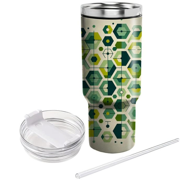 Symmetrical Hexagon Network  Custom Tumblers