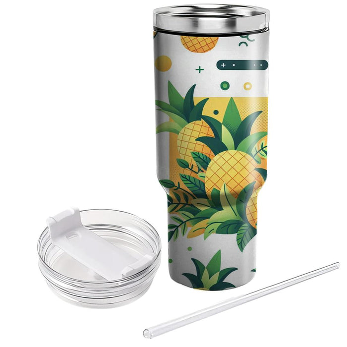 Whimsical Pineapple Pattern  Personalized Tumblers