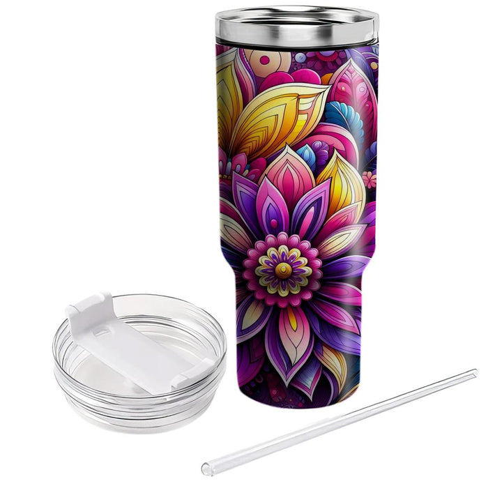 Whimsical Flower Power  Unique Tumblers