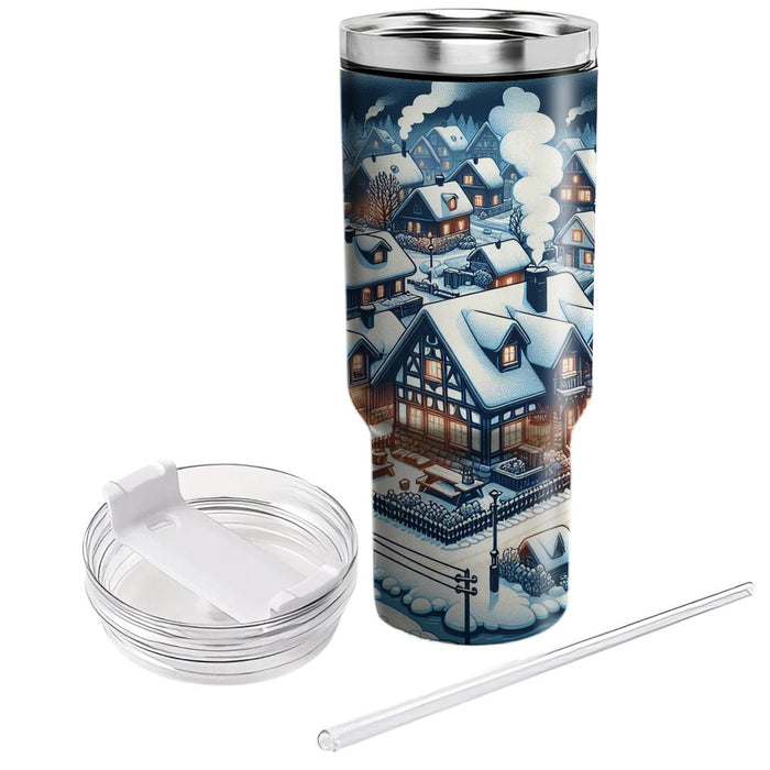 Winter Cozy Village  Custom Tumblers