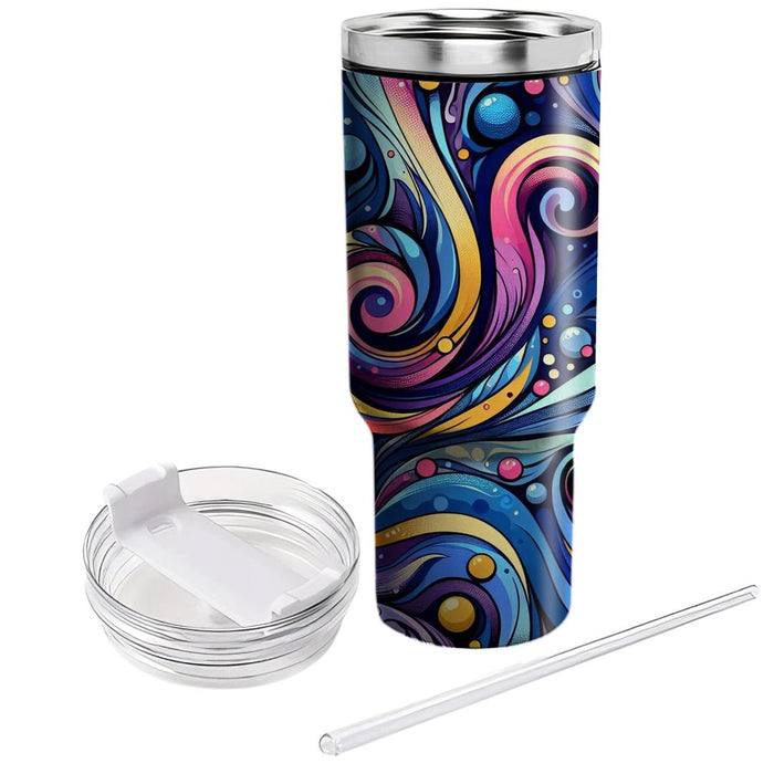 Artistic Swirl And Dot  Custom Tumblers