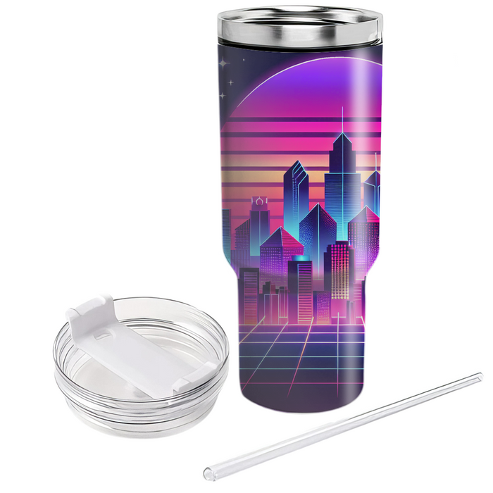 Synthwave Cityscape Custom Tumblers