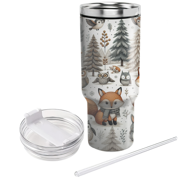 Winter Woodland Friends  Personalized Tumblers