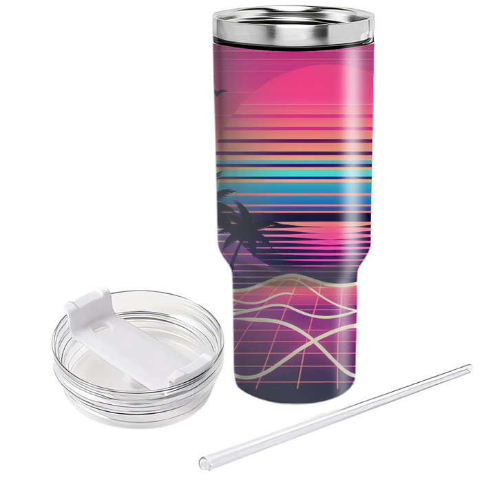 Synthpop Sunset  Custom Tumblers