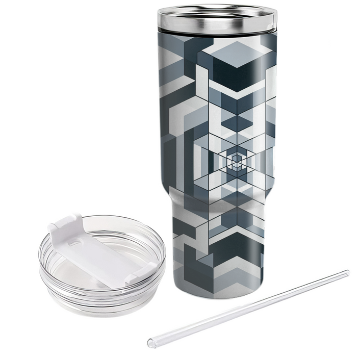 Abstract Grid Illusion Custom Tumblers