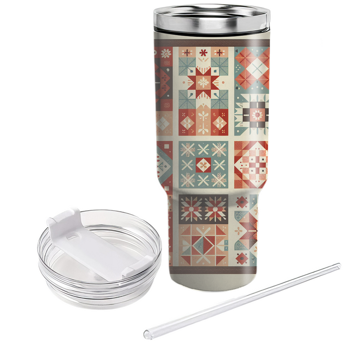 Retro Patchwork Quilt  Tumblers For Gifts