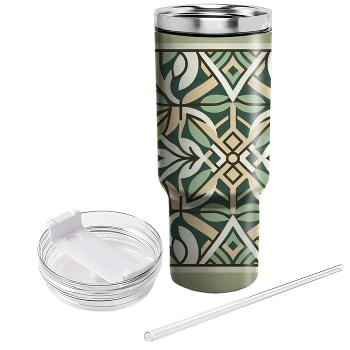 Lattice Leaf Fusion  Travel Tumblers