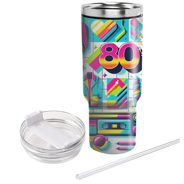 Flashy 80s Fashion Personalized Tumblers