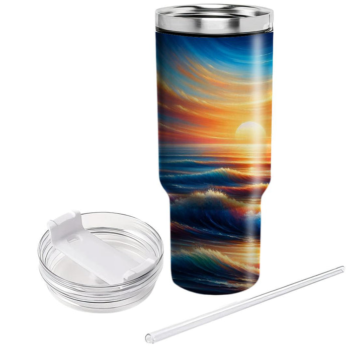 Artistic Ocean Horizon  Travel Tumblers