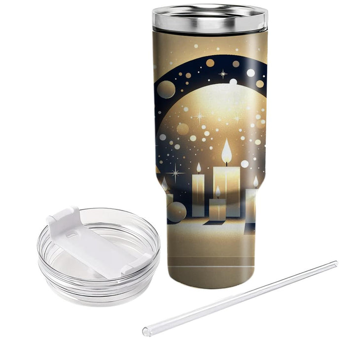 Winter Candlelight Glow  Tumblers For Gifts