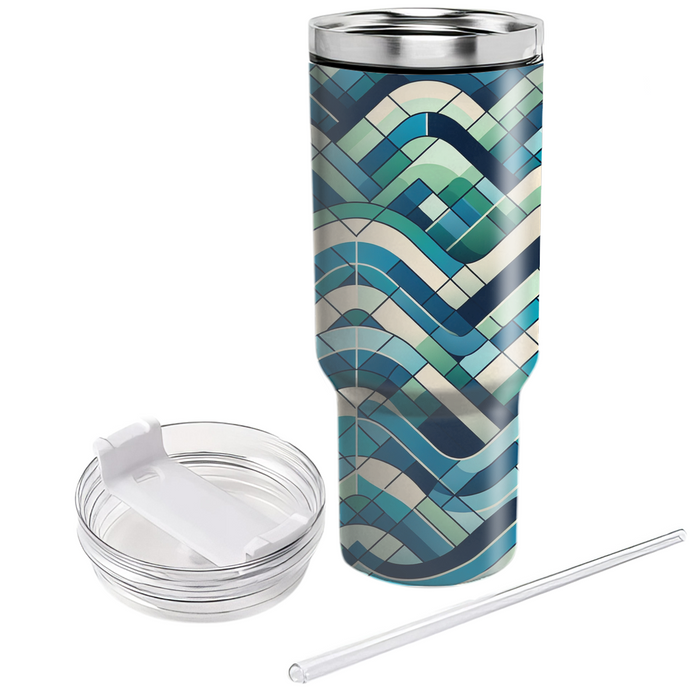 Geometric Wave Motion Custom Tumblers