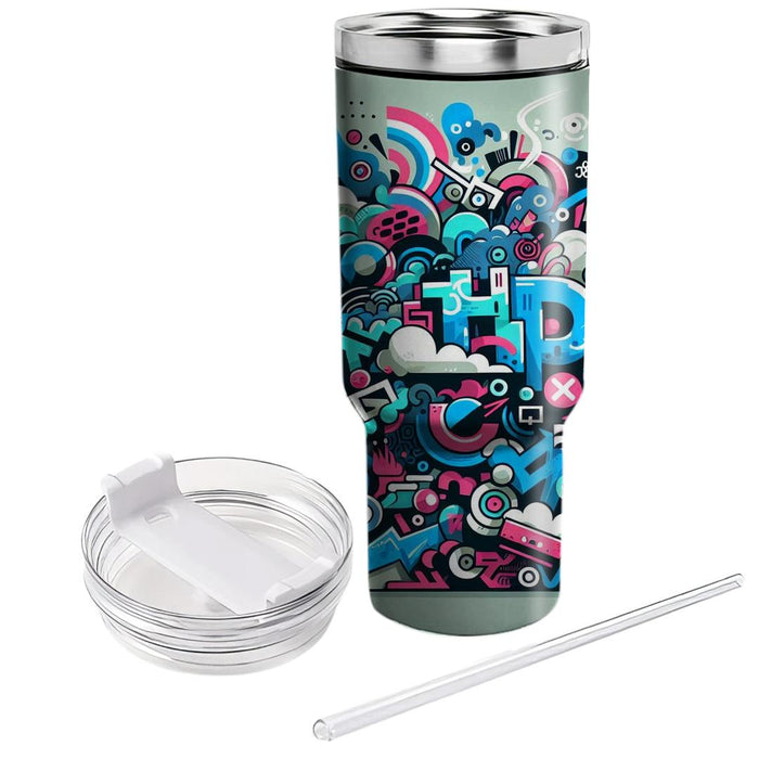 Urban Retro Graffiti  Travel Tumblers