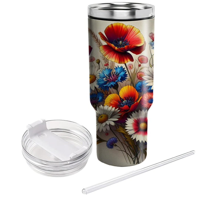 Wildflower Bouquet Charm  Decorative Tumblers