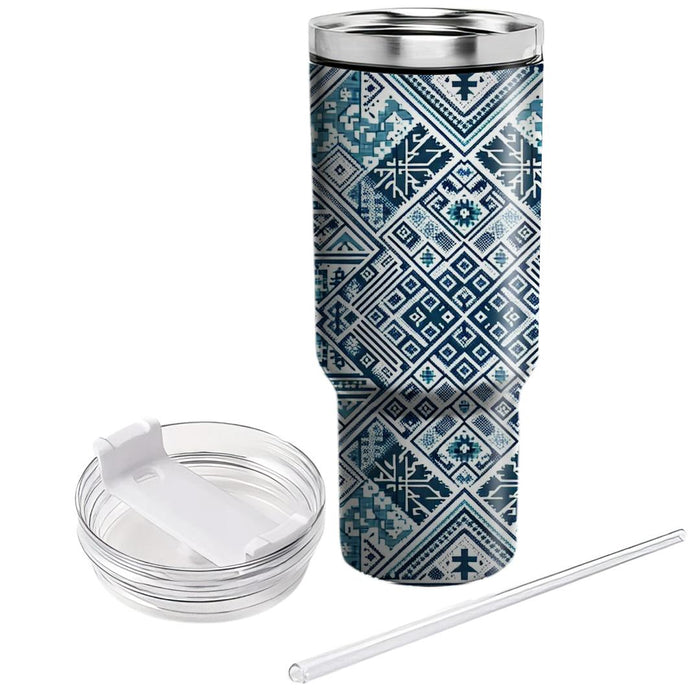 Stitched Denim Pattern  Insulated Tumblers