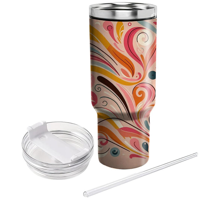 Whimsical Floral Swirls  Insulated Tumblers