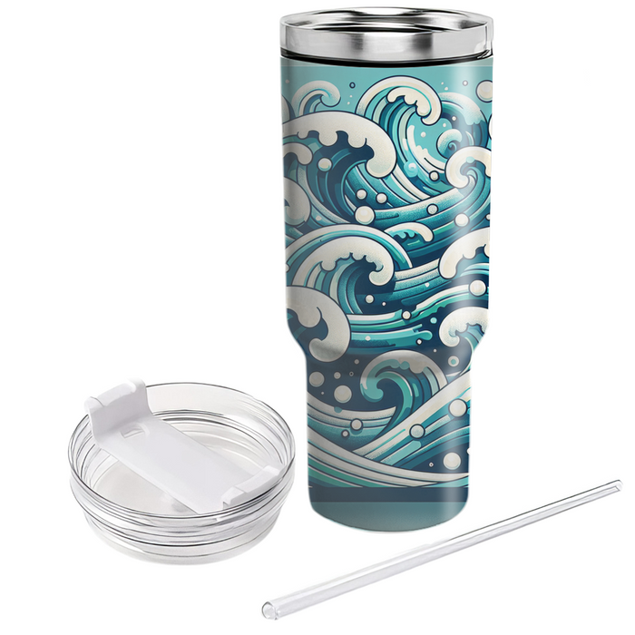 Summer Ocean Waves  Personalized Tumblers