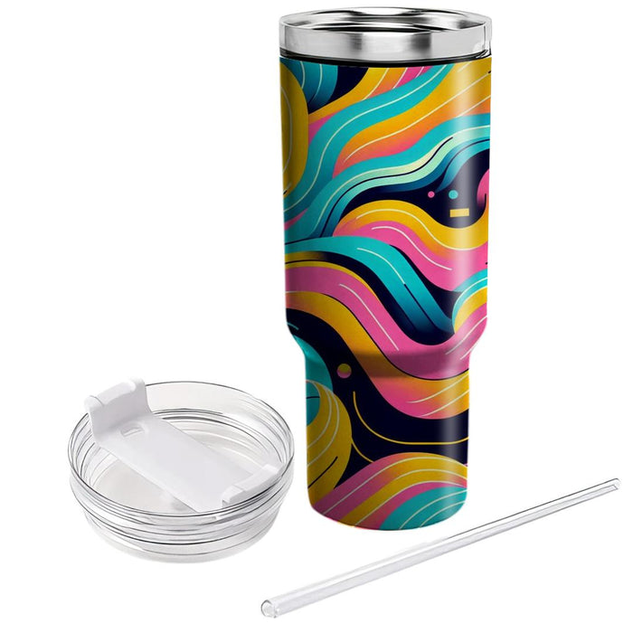 Vibrant Electric Wave  Personalized Tumblers