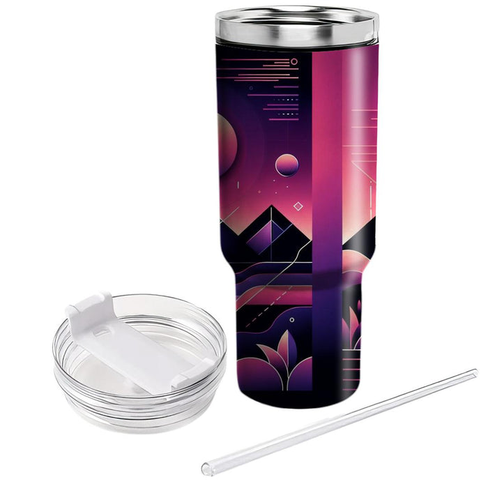 Bright Synthwave  Unique Tumblers