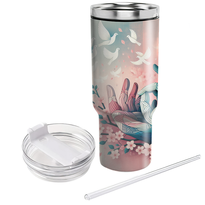 Blossoms Of Unity - International Day Of Peace  Custom Tumblers