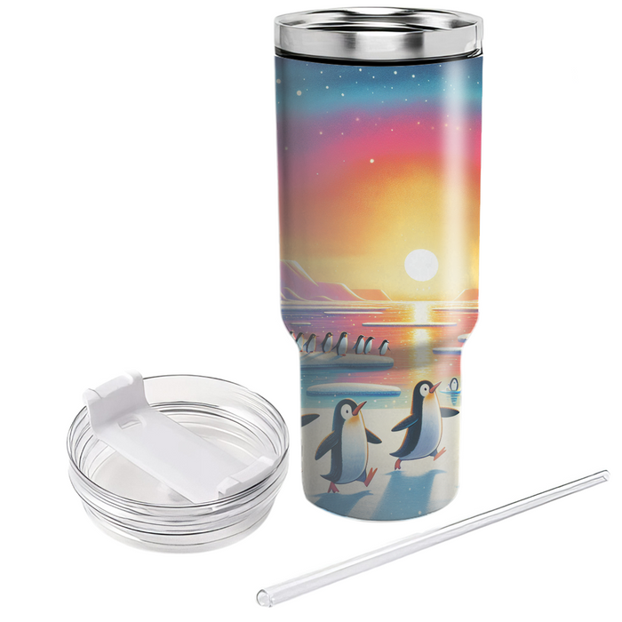 Sunset Penguin Parade  Tumbler Cups