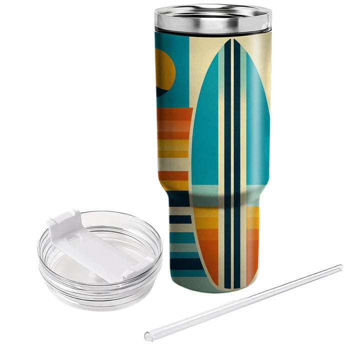 Vintage Surfboard Stripes  Insulated Tumblers