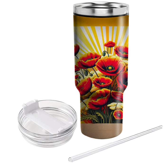 Sunshine Poppy Fields  Tumbler Cups