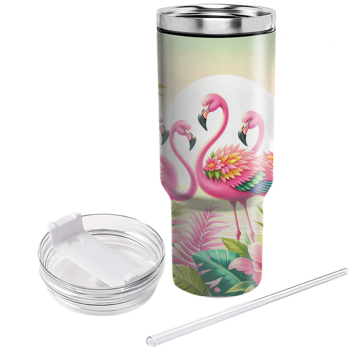 Vibrant Flamingo Fiesta  Personalized Tumblers