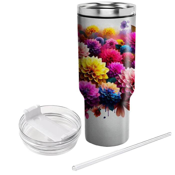 Vibrant Dahlia Dream  Unique Tumblers