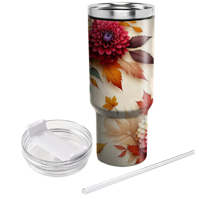 Autumn Leaves & Blooms  Unique Tumblers