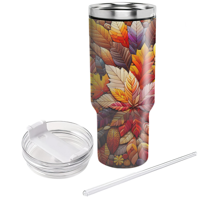 Autumn Leaf Mosaic  Personalized Tumblers