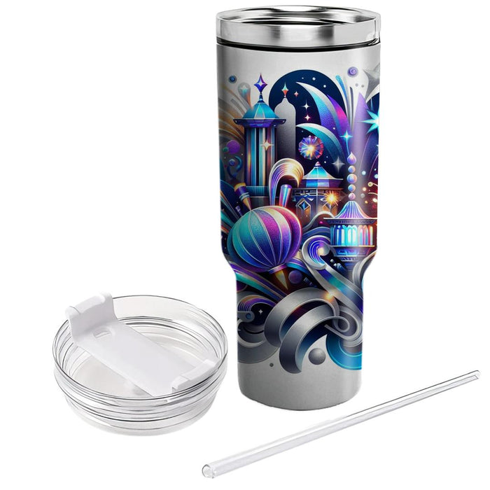 Futuristic Fusion Festival - Modern Cultural Celebration  Tumbler Cups